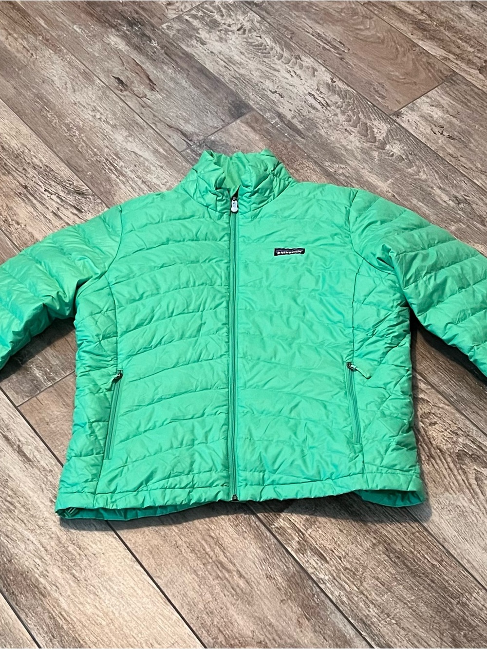 Patagonia Nano Puff Jacket, Green & Yellow, Women’s Size Medium